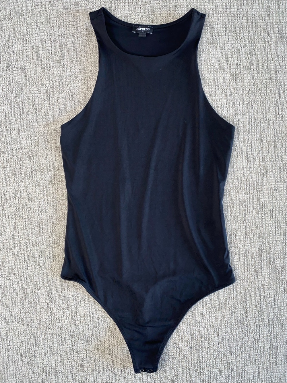 Express Black Ribbed Tank Bodysuit Jumpsuit